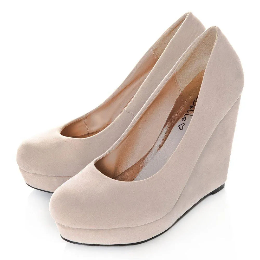 Haylee Wedge High Heeled Platform Court Shoe