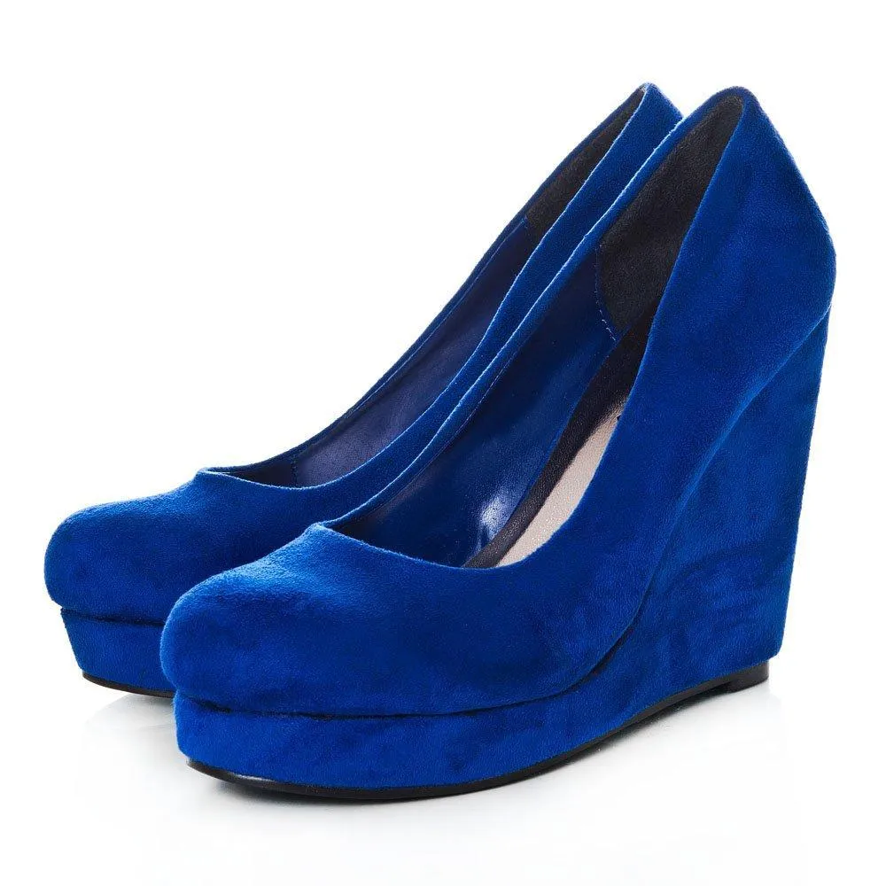 Haylee Wedge High Heeled Platform Court Shoe