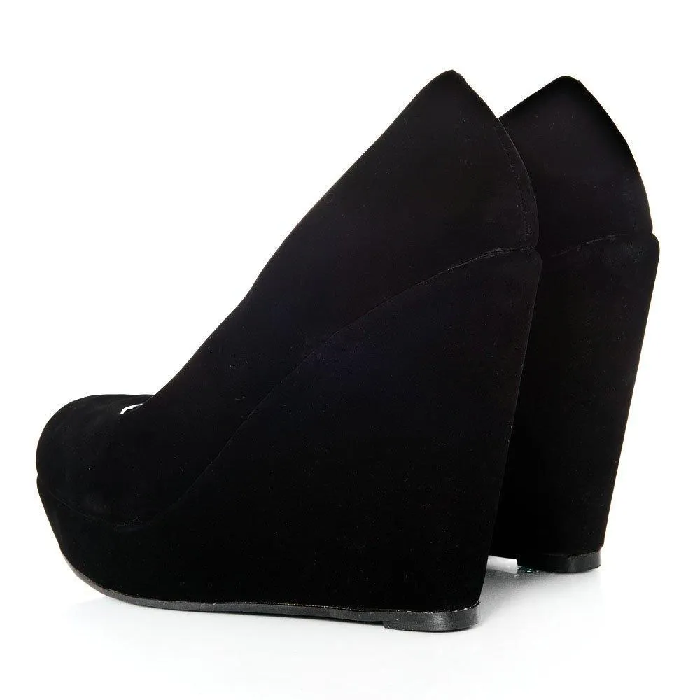 Haylee Wedge High Heeled Platform Court Shoe