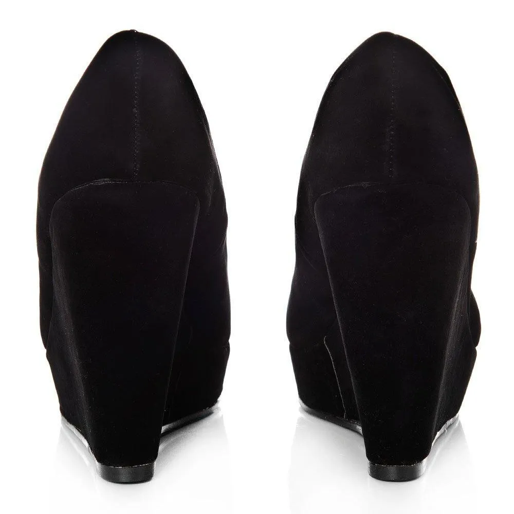 Haylee Wedge High Heeled Platform Court Shoe