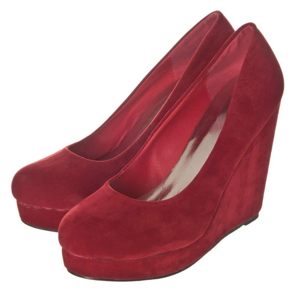 Haylee Wedge High Heeled Platform Court Shoe