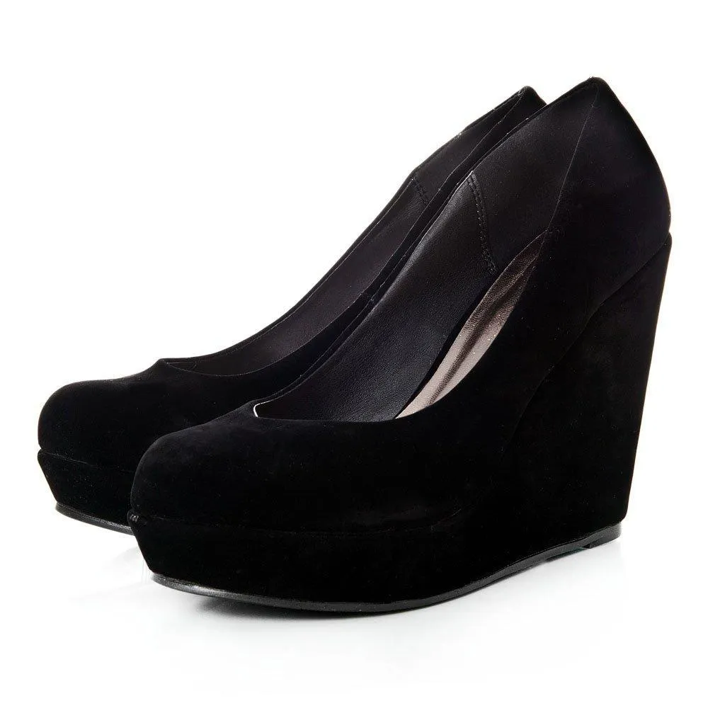 Haylee Wedge High Heeled Platform Court Shoe