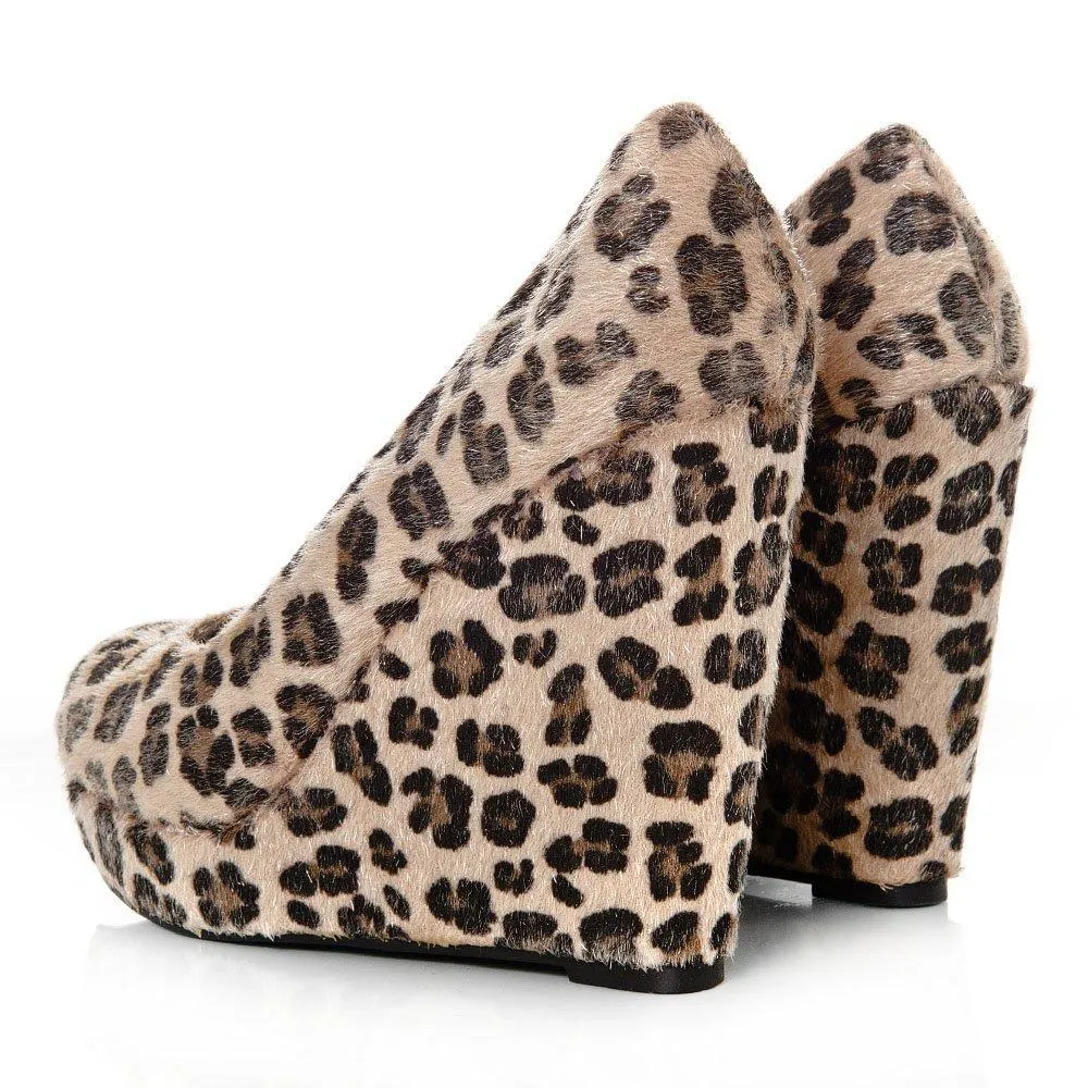 Haylee Wedge High Heeled Platform Court Shoe