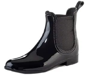 Henry Ferrera Women's Clarity Black Waterproof Pull On Ankle Rubber Rain Boots