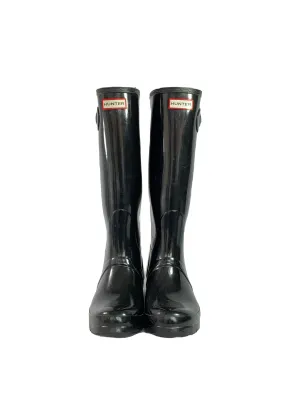 Hunter black classics tall rain boots size 10