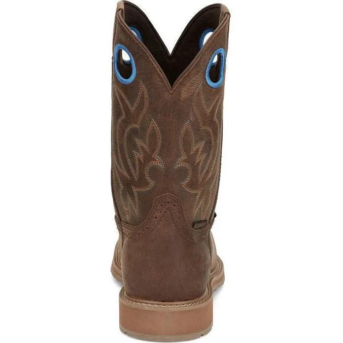 Justin Men's All Round 10" WP Steel Toe Western Work Boot -Brown- SE3115