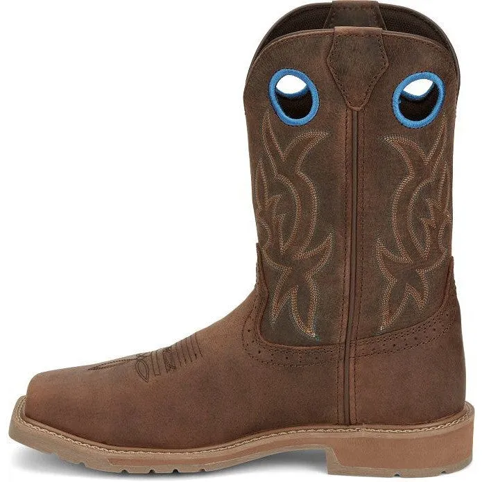 Justin Men's All Round 10" WP Steel Toe Western Work Boot -Brown- SE3115