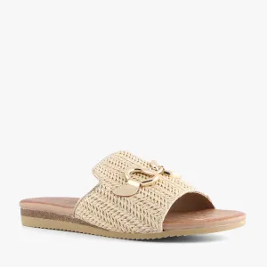 Kandy Shoes Beige/Gold Raffia