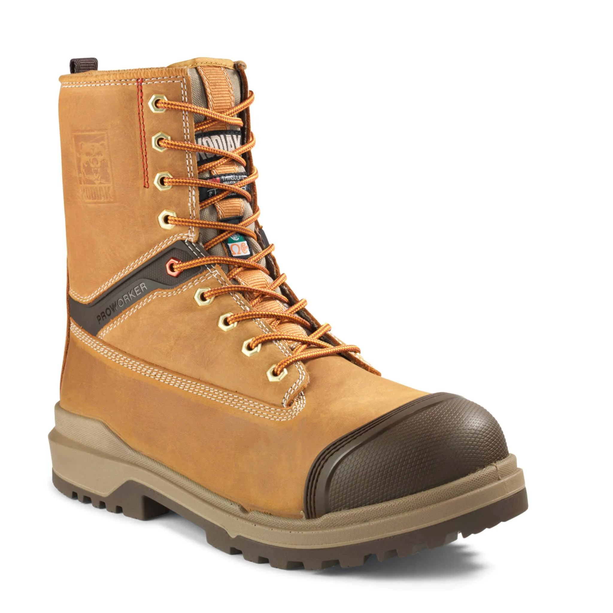Kodiak Men's Proworker Master 8" Safety Work Boots – Waterproof Leather, Composite Toe & Plate, Thinsulate, Slip-Resistant | Sizes 7-14