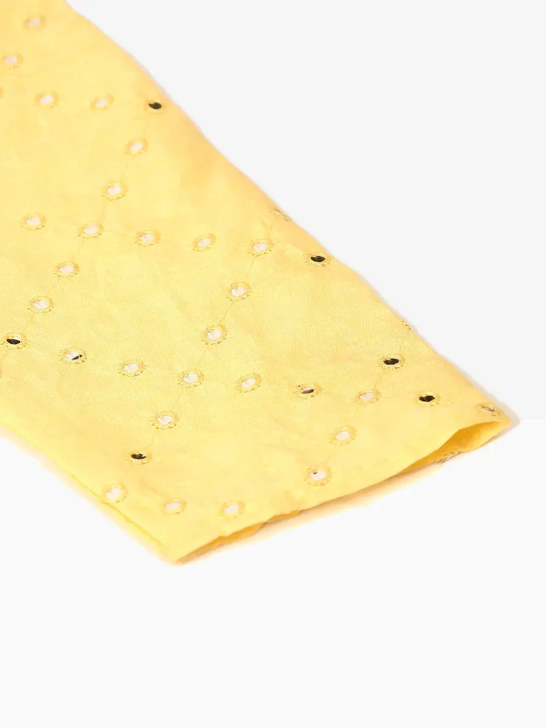 Lemon Mirror Work Kurta Only