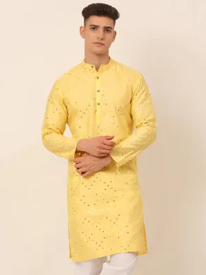 Lemon Mirror Work Kurta Only