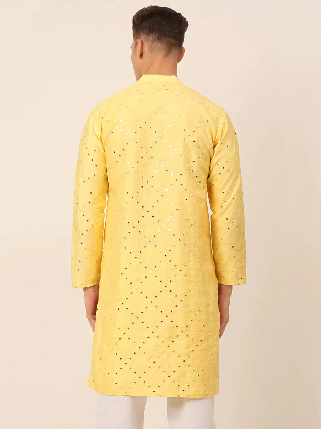 Lemon Mirror Work Kurta Only