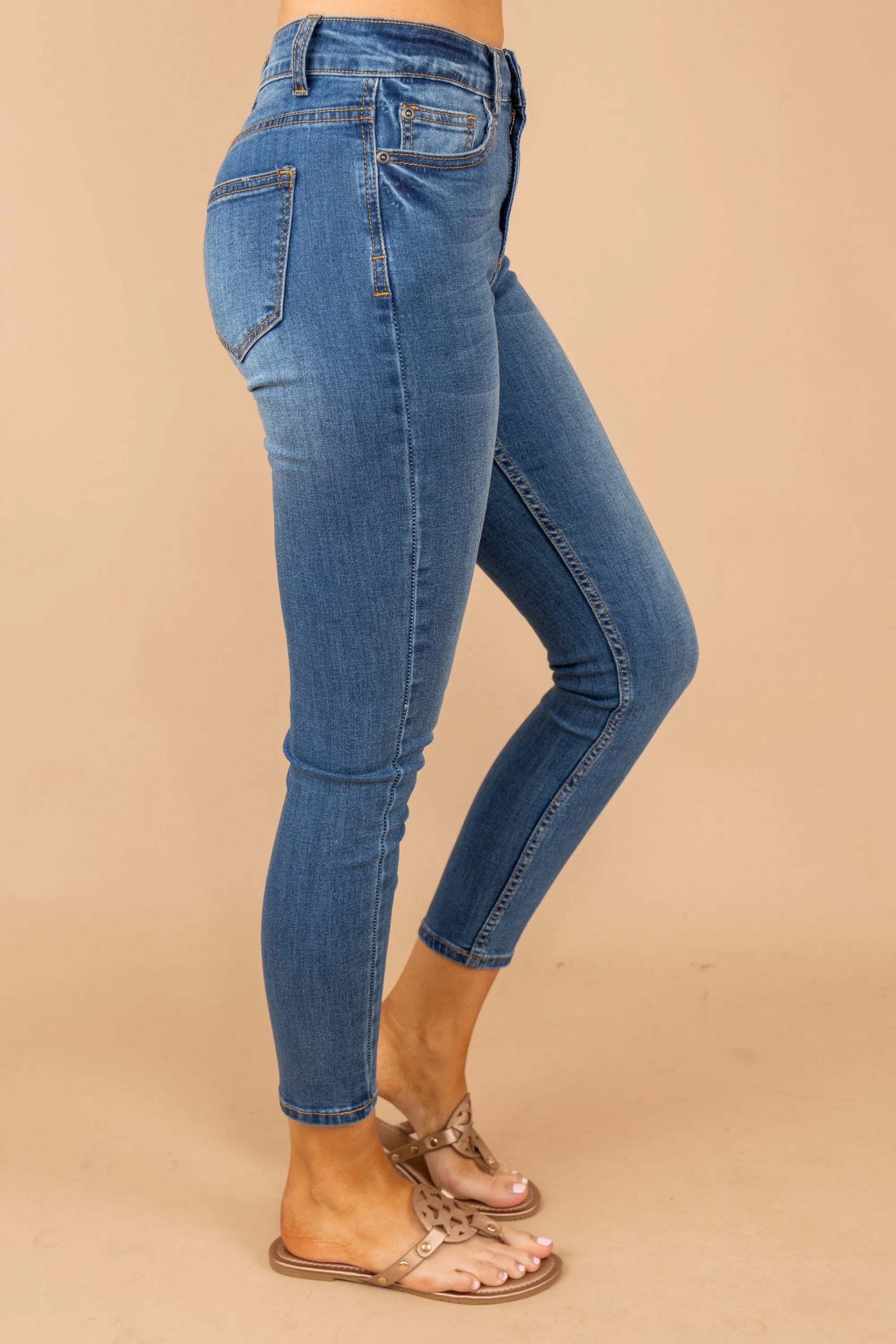 Let In The Love Dark Wash Skinny Jeans