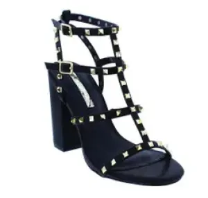 Liliana Kana-2 Women Open Toe Chunky Heel Shoe Black