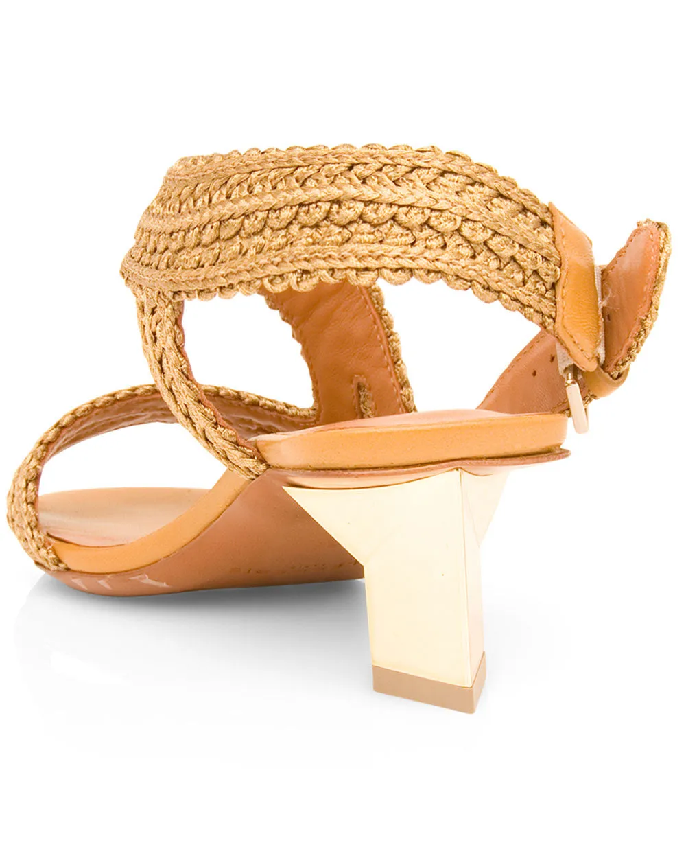Louana Sandal in Metallic Raffia
