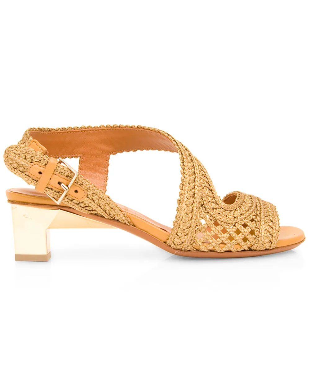 Louana Sandal in Metallic Raffia