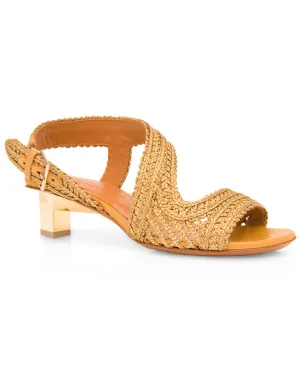 Louana Sandal in Metallic Raffia