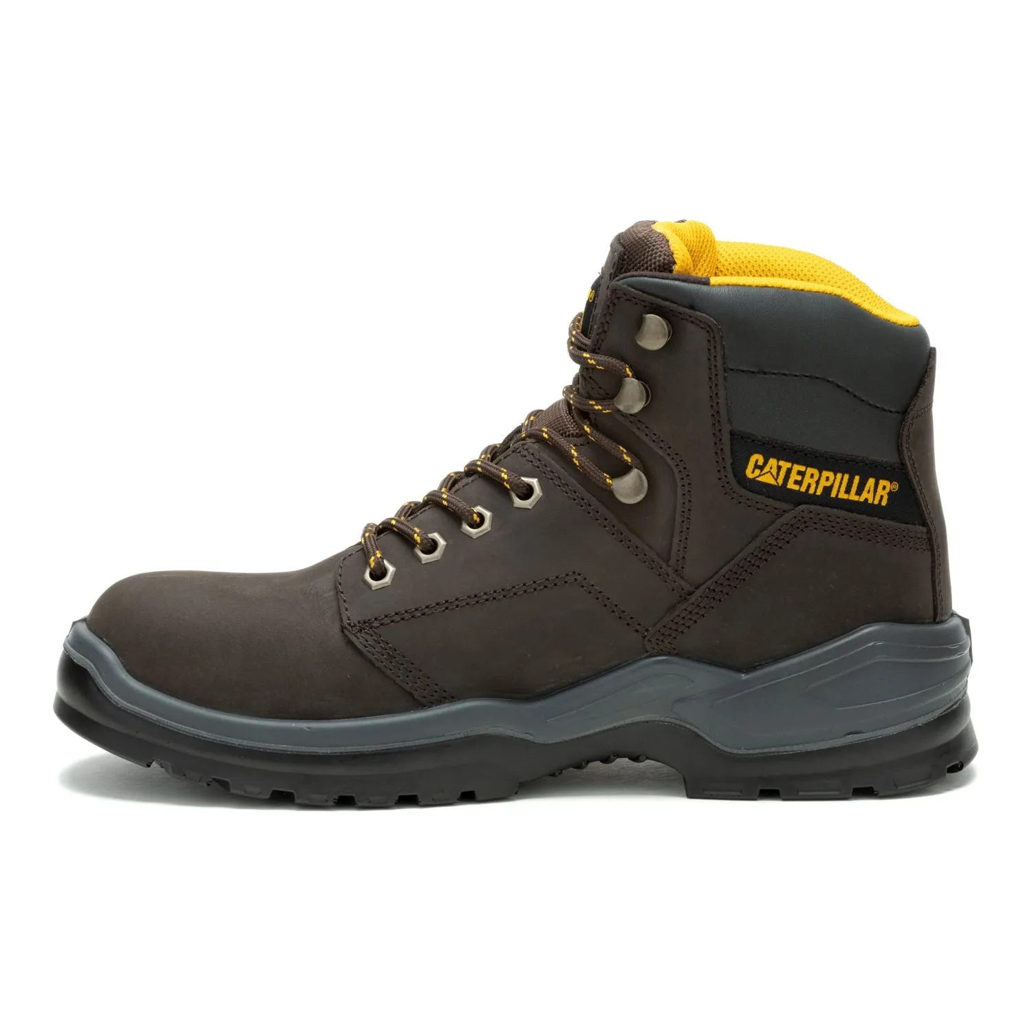 Men's Caterpillar Striver Leather Work Boots with Steel Toe