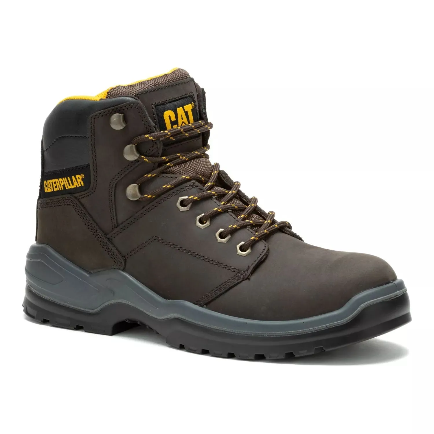 Men's Caterpillar Striver Leather Work Boots with Steel Toe