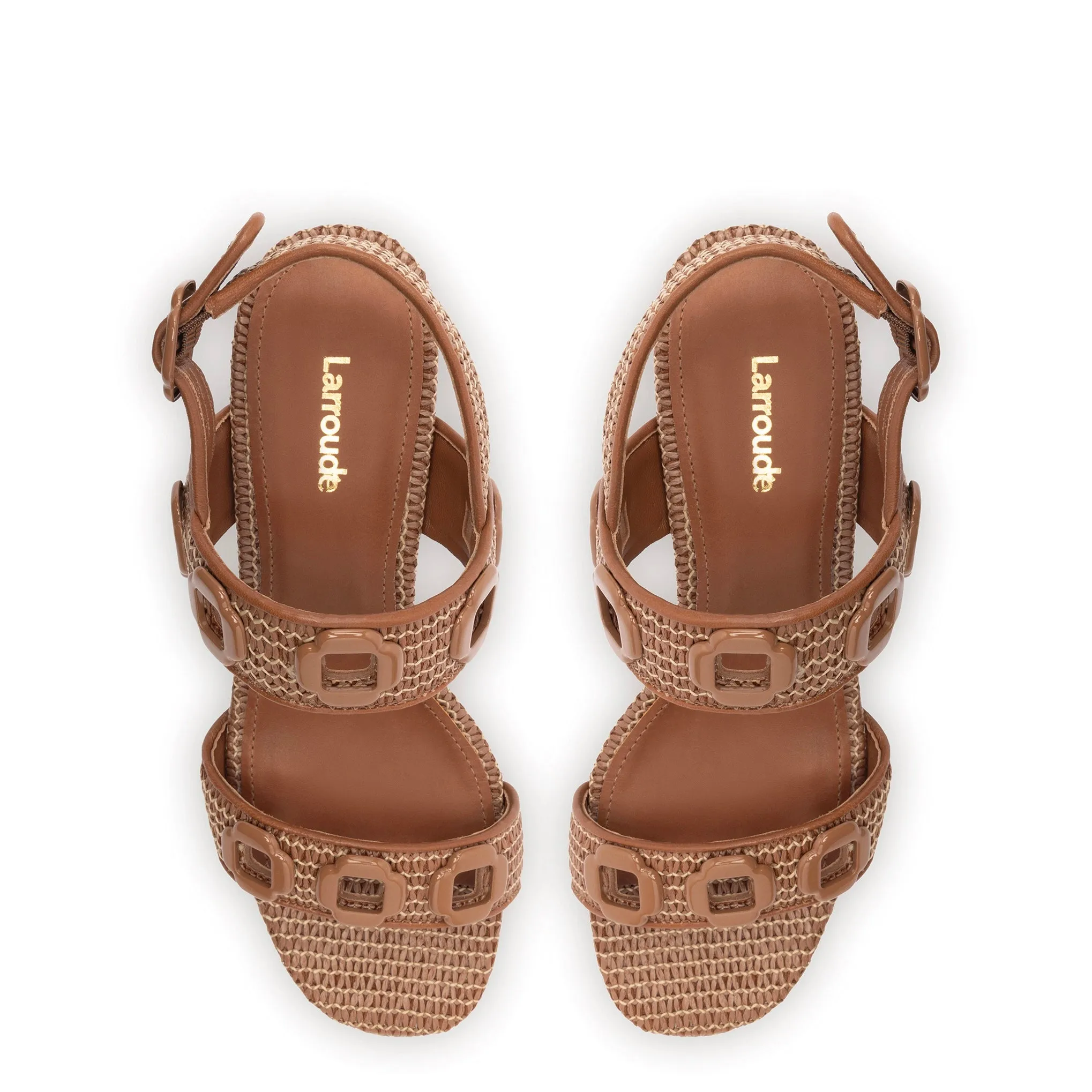 Milan Sandal In Caramel Wave Raffia