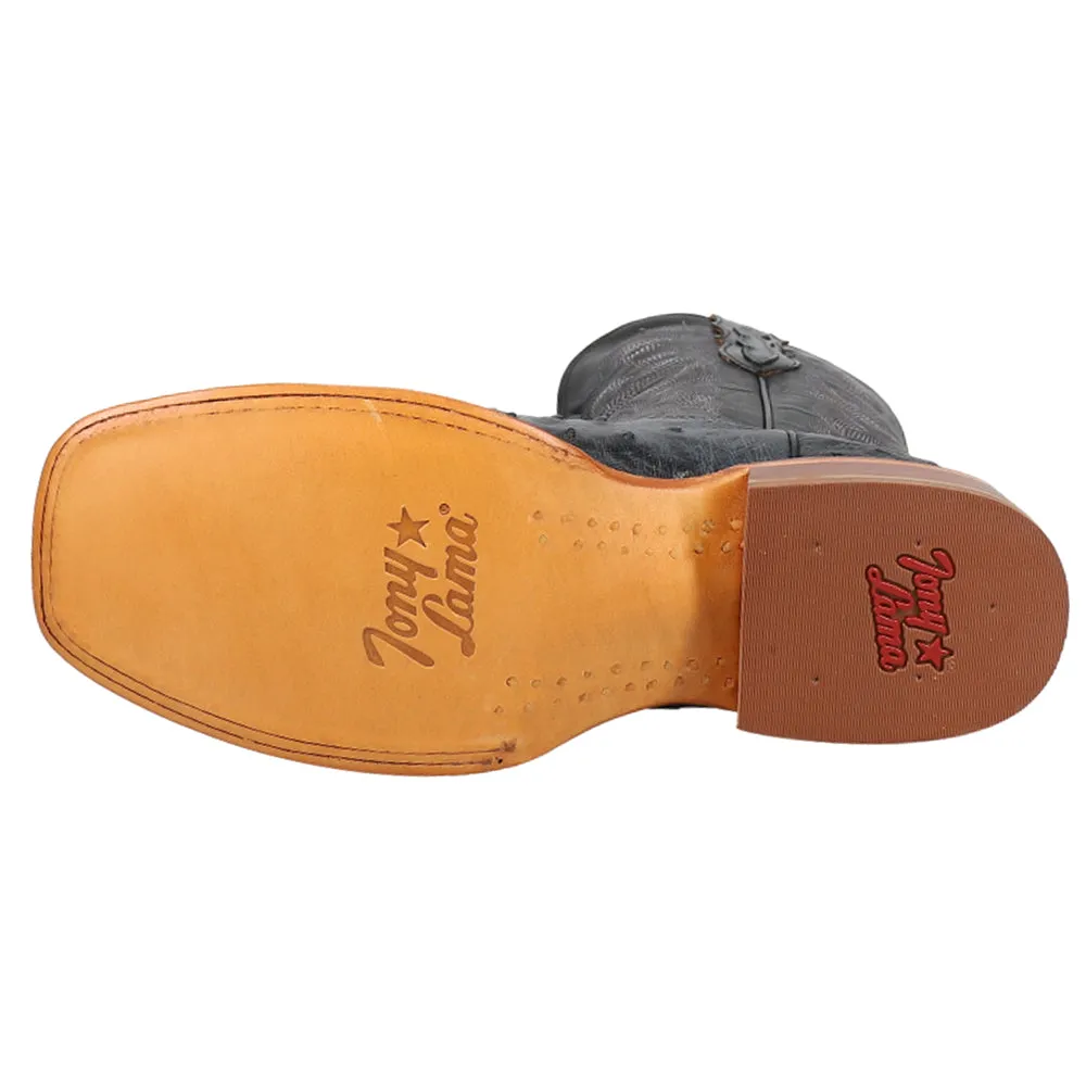 Moore 11 Inch Full Quill Ostrich Wide Square Toe Cowboy Boots