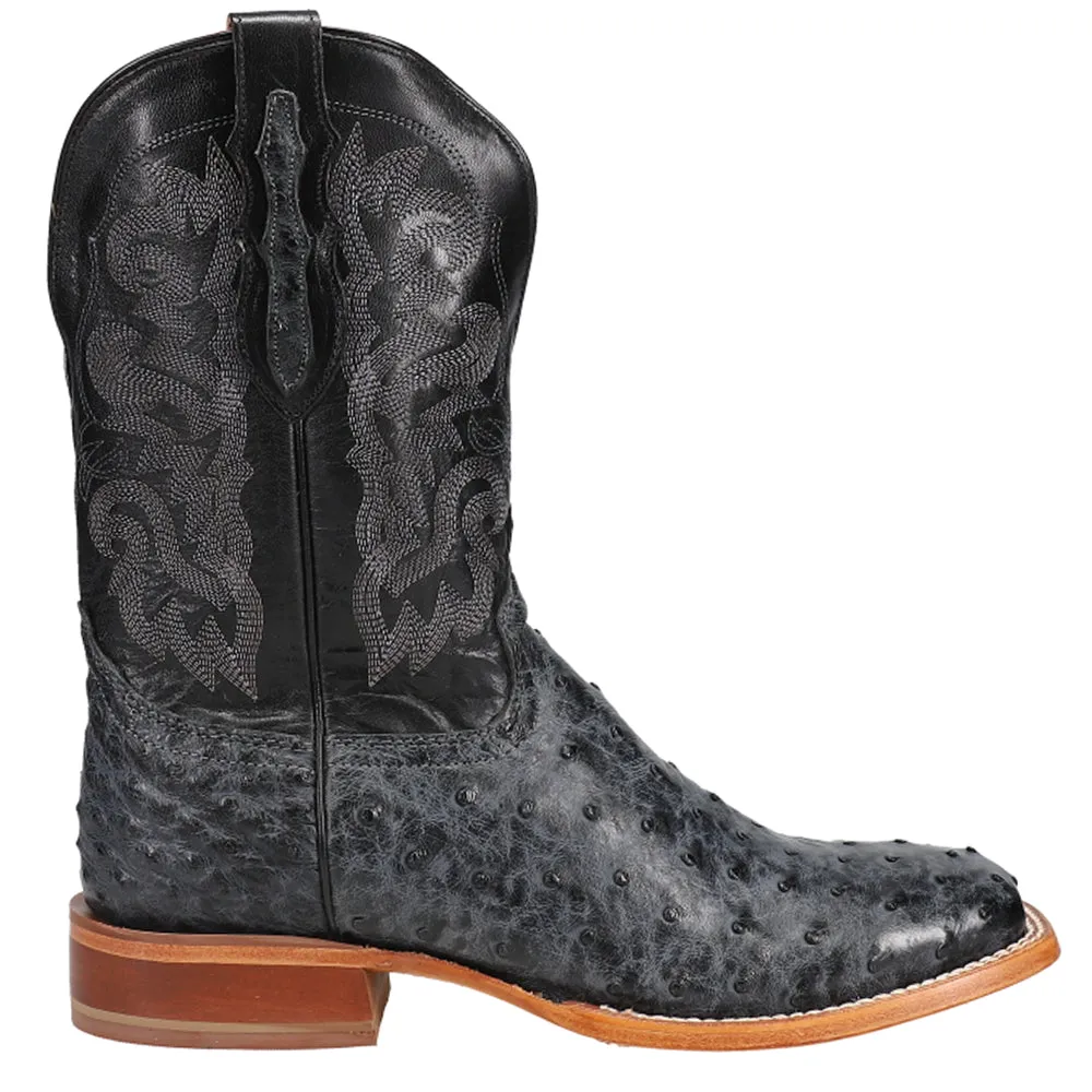 Moore 11 Inch Full Quill Ostrich Wide Square Toe Cowboy Boots