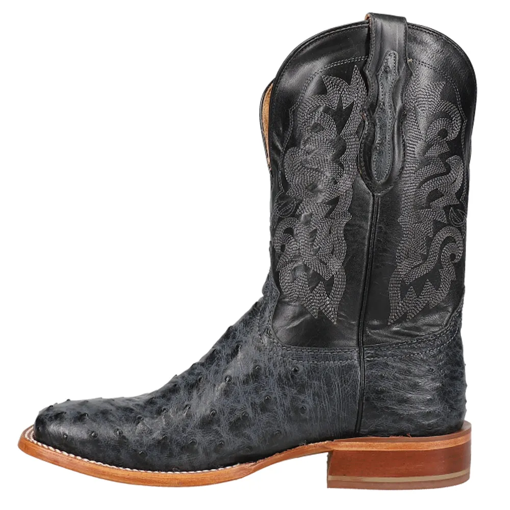 Moore 11 Inch Full Quill Ostrich Wide Square Toe Cowboy Boots