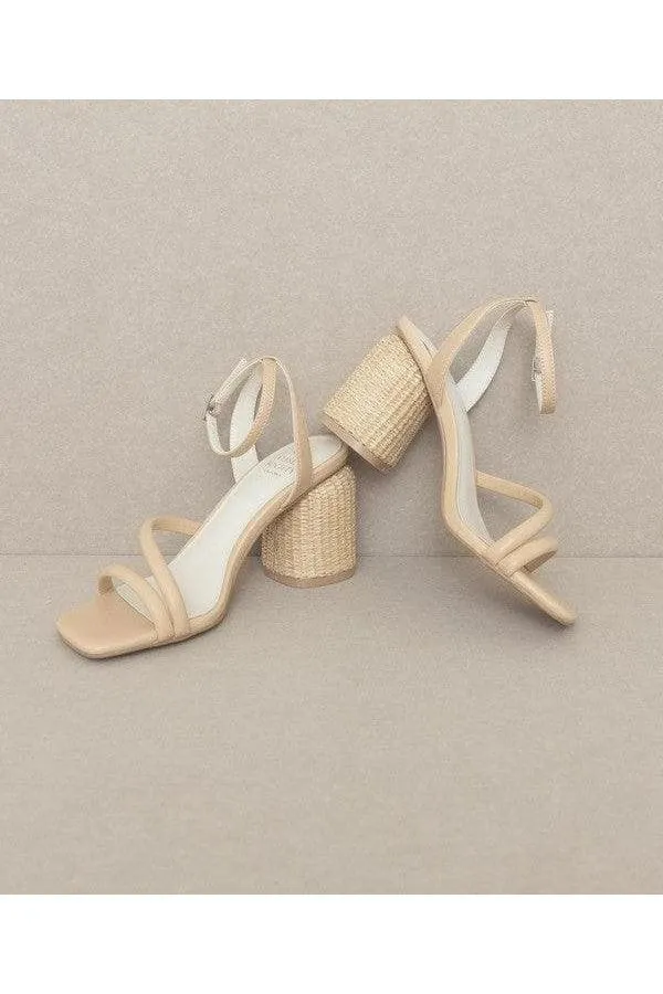Oasis Society Alaia - Strappy Raffia Heel Sandal