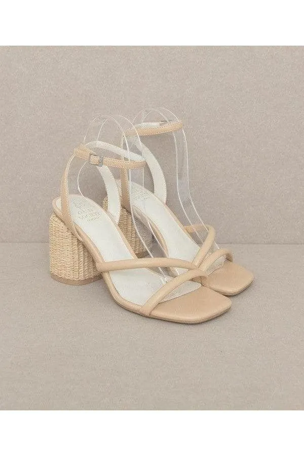 Oasis Society Alaia - Strappy Raffia Heel Sandal