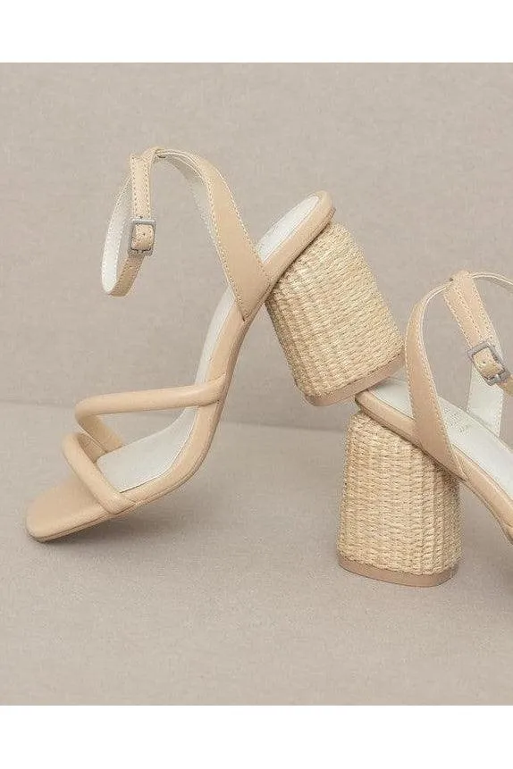 Oasis Society Alaia - Strappy Raffia Heel Sandal