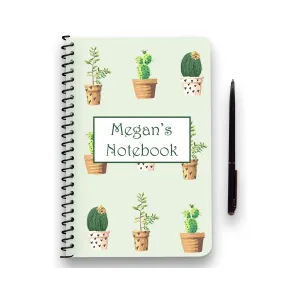 Personalised Cactus Patterned Notebook