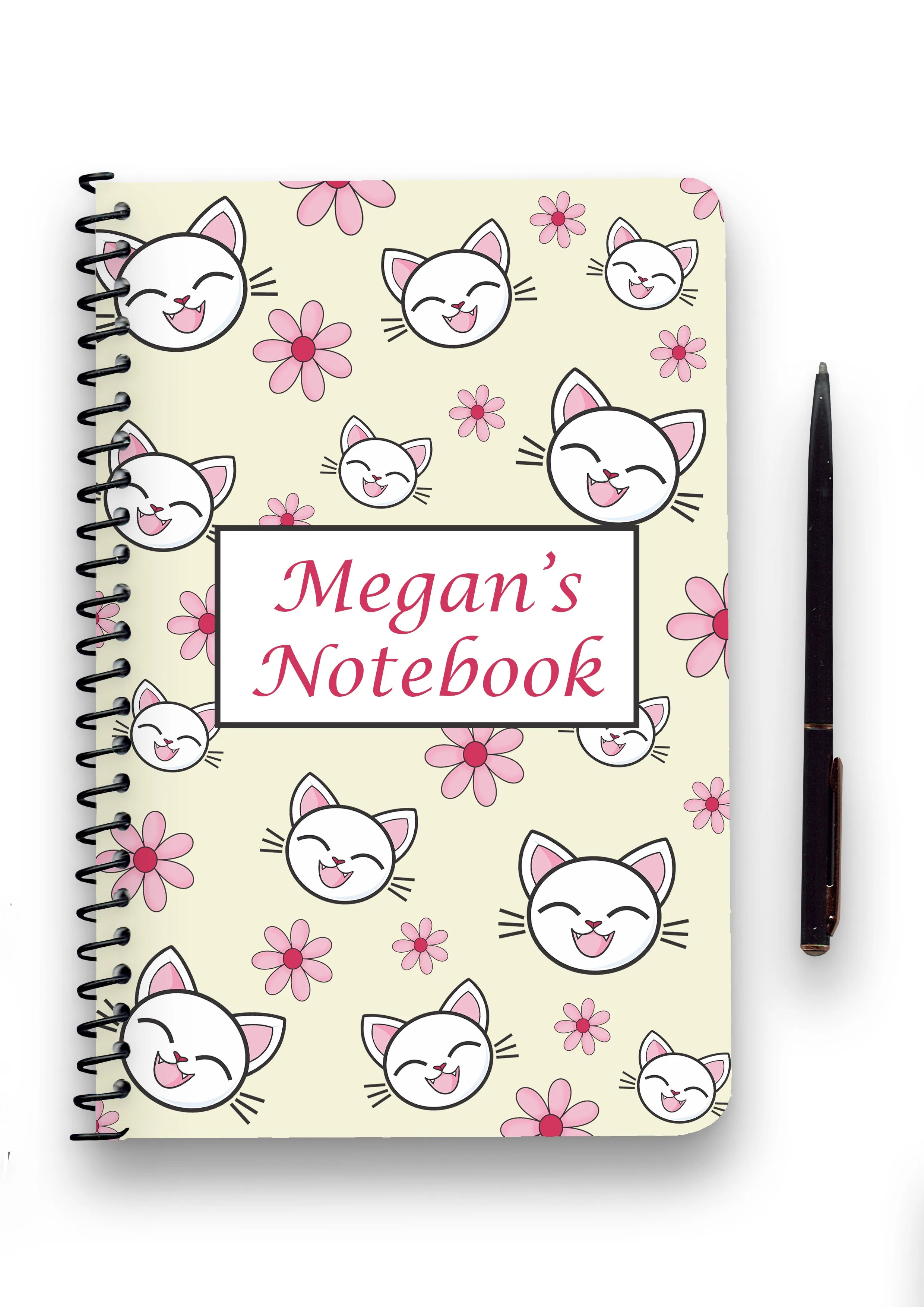 Personalised Cat Patterned Notebook