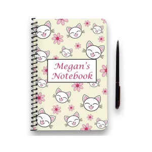 Personalised Cat Patterned Notebook