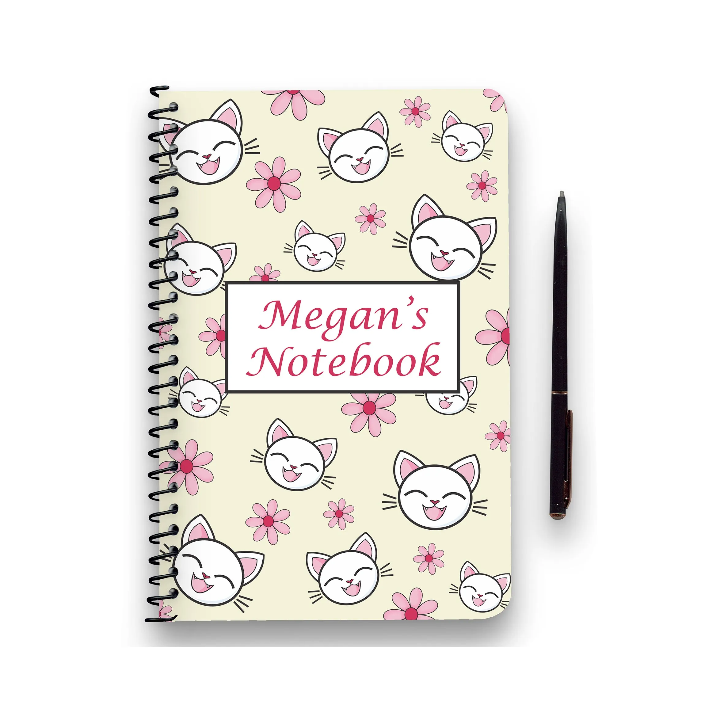 Personalised Cat Patterned Notebook