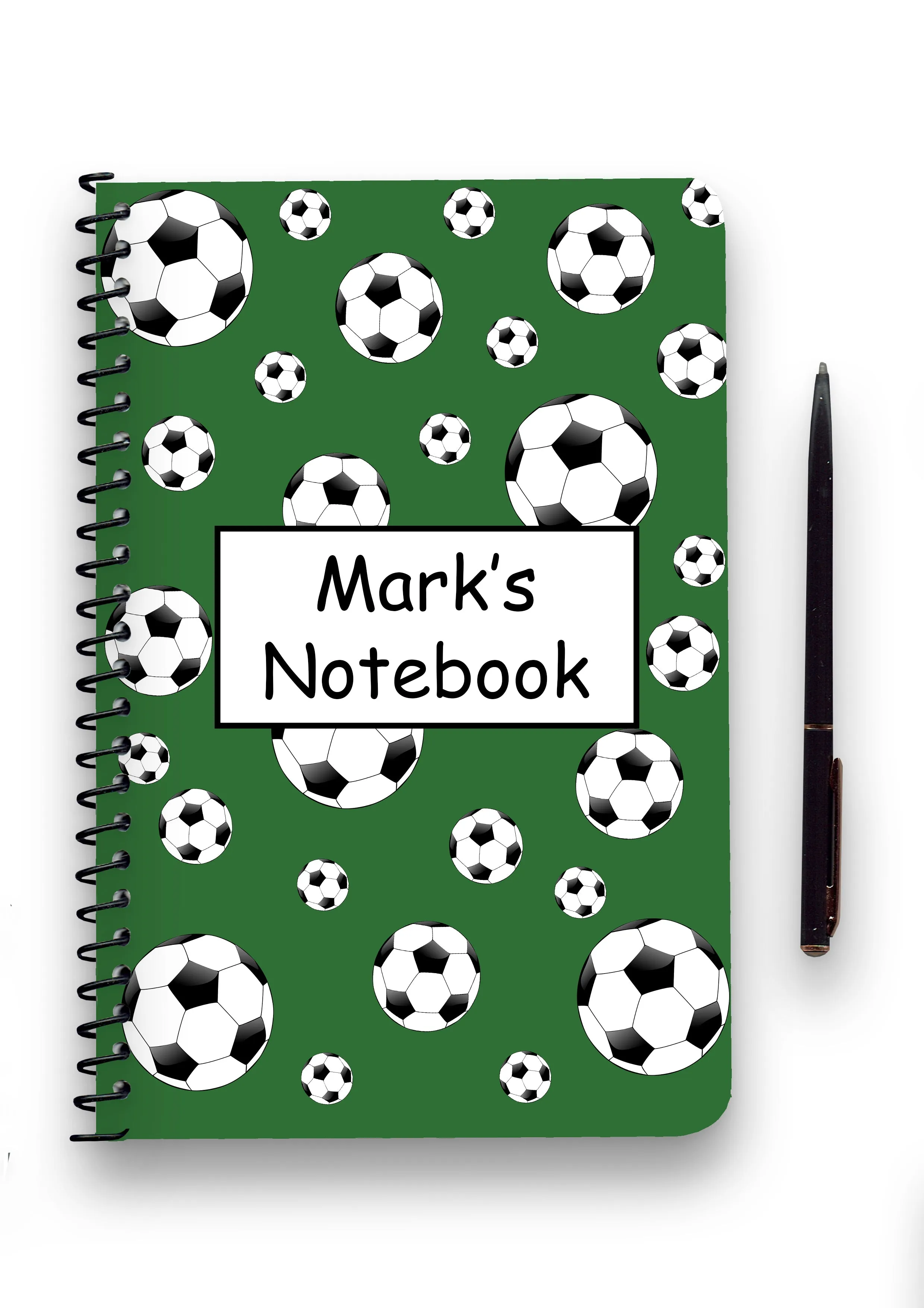Personalised Football Patterned Notebook