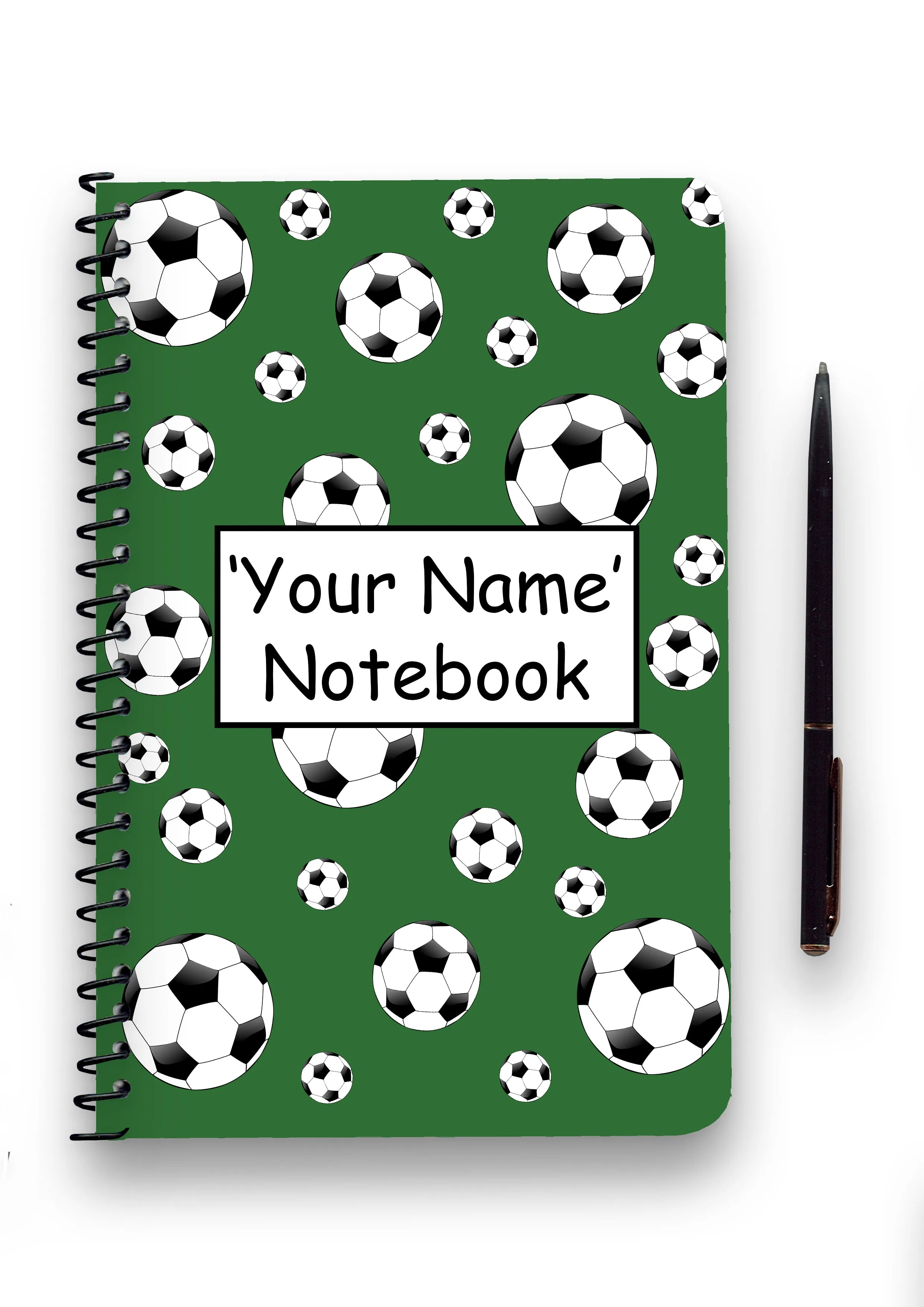 Personalised Football Patterned Notebook