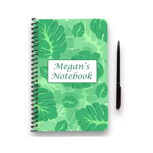 Personalised Leaf Patterned Notebook