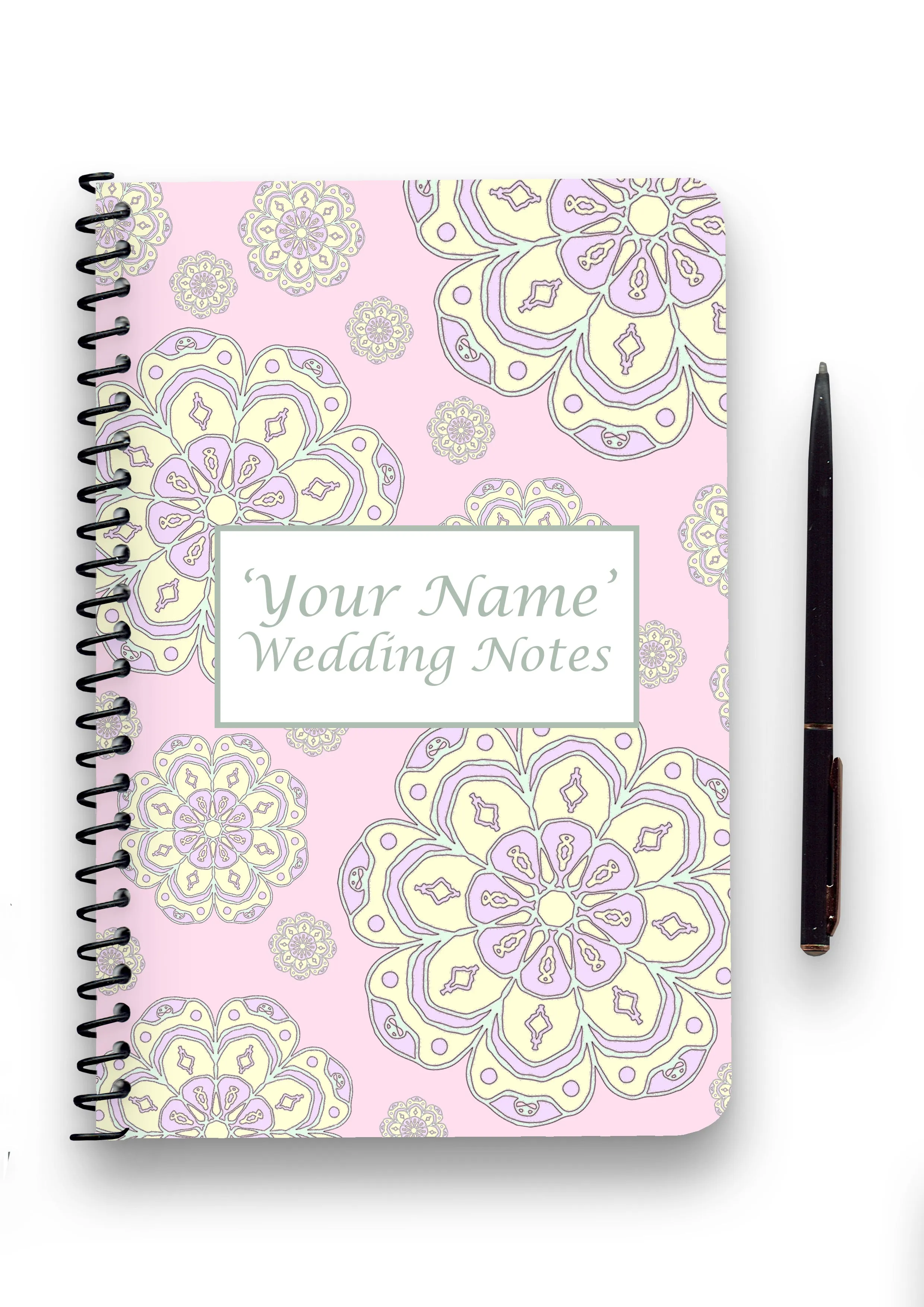Personalised Pastel Mandala Patterned Notebook