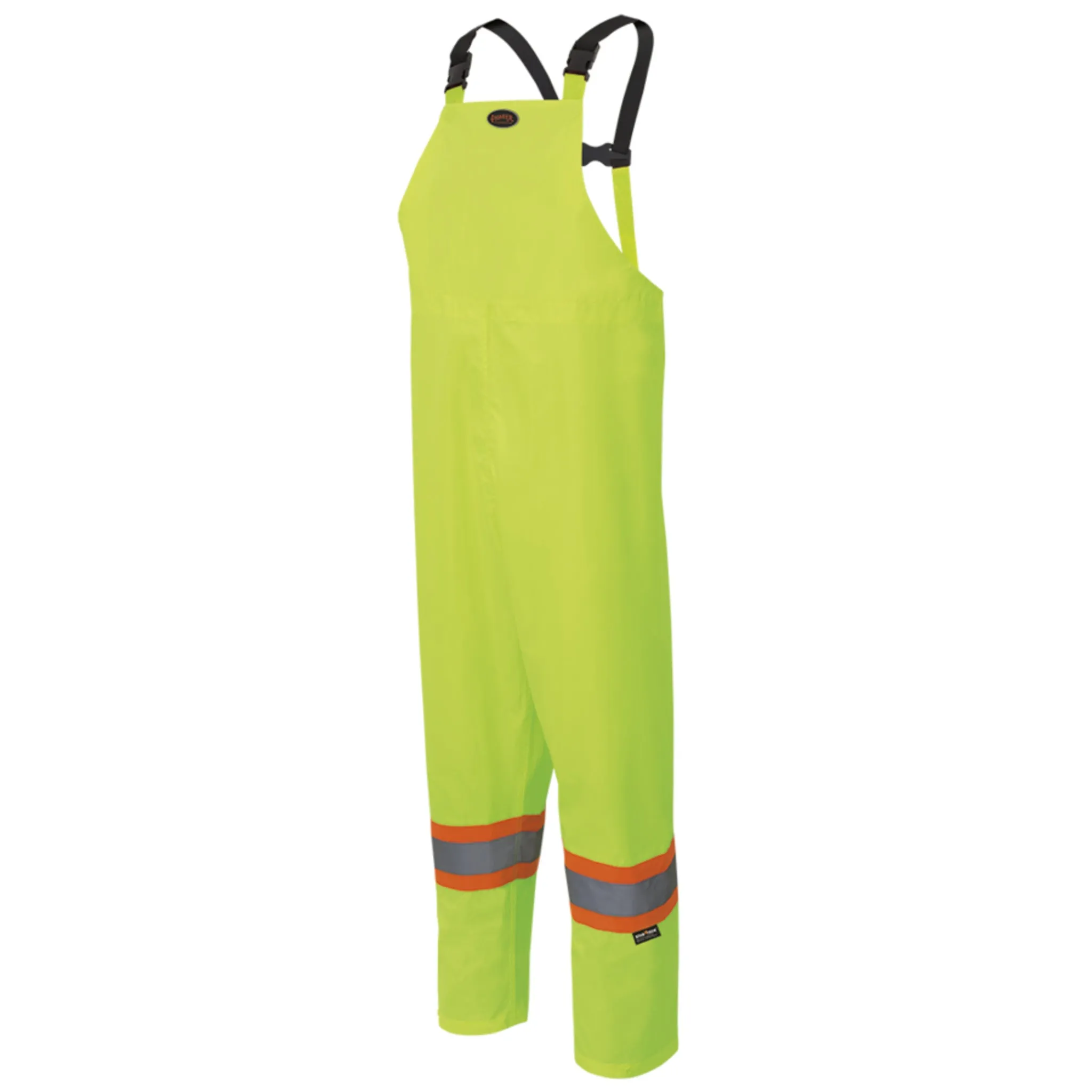 Pioneer Men's Hi-Vis 150D Rain Suit | CSA Poly/PVC Waterproof, Reflective Safety Gear, 2-Piece Set with Hooded Jacket & Bib Pants | Sizes S-4XL