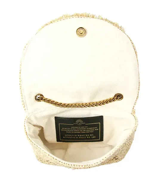 Raffia Eye Medium Kensington Bag Beige Other