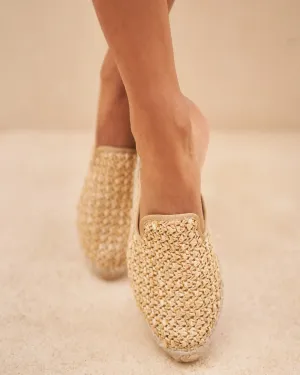 Raffia Mules - V27M0 - Yucatán Raffia Net