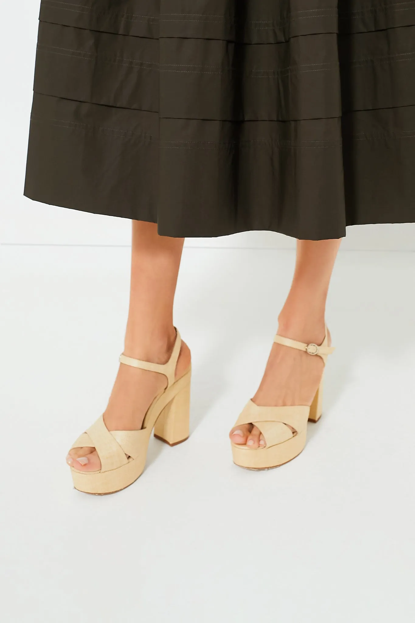 Raffia Pippa Platform Heels