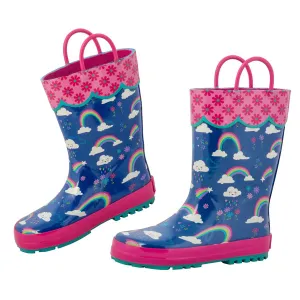 Rain Boots - Blue Rainbow