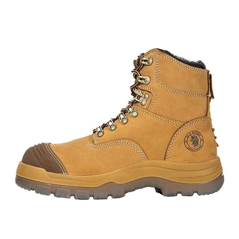 ROCKROOSTER SAFETY BOOTS KIMBERLY ZIP SIDE NUBUCK LEATHER PU/TPU SOLE Size 9-(43)