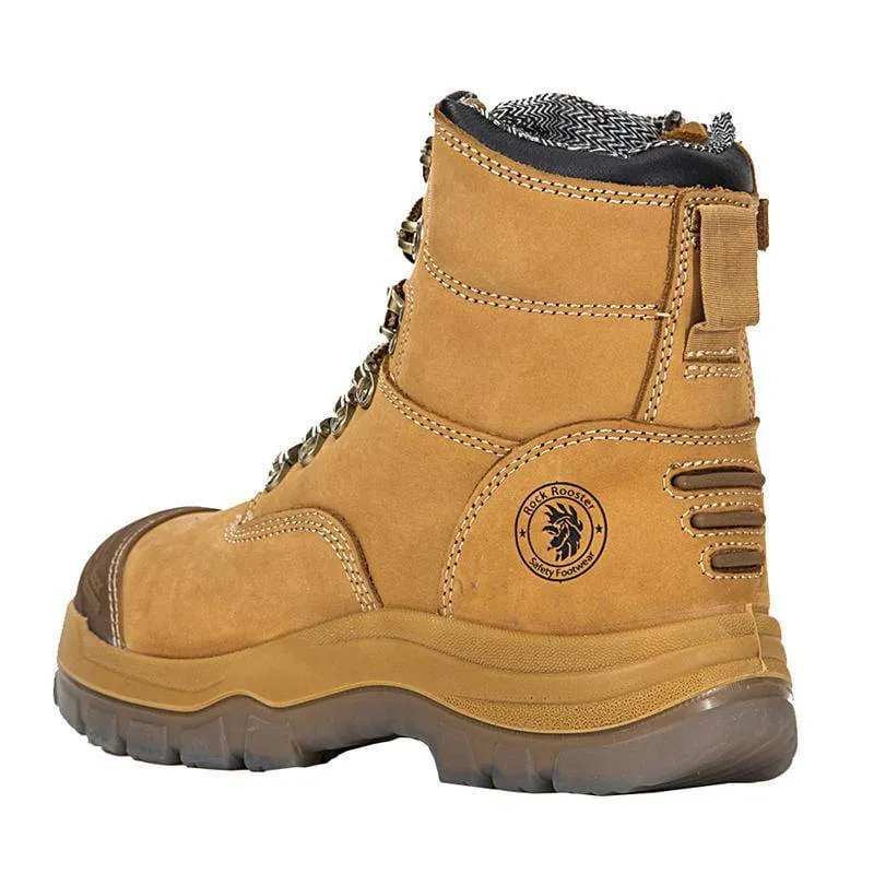 ROCKROOSTER SAFETY BOOTS KIMBERLY ZIP SIDE NUBUCK LEATHER PU/TPU SOLE Size 9-(43)