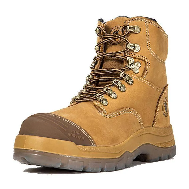 ROCKROOSTER SAFETY BOOTS KIMBERLY ZIP SIDE NUBUCK LEATHER PU/TPU SOLE Size 9-(43)