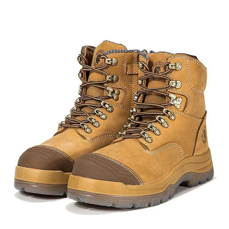 ROCKROOSTER SAFETY BOOTS KIMBERLY ZIP SIDE NUBUCK LEATHER PU/TPU SOLE Size 9-(43)