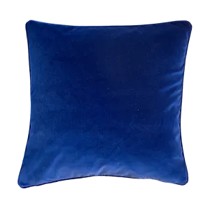 Sapphire Cotton Velvet 55x55cm Piped Cushion
