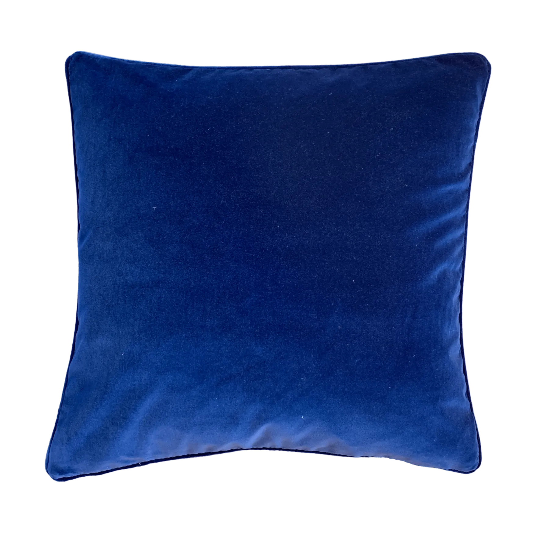 Sapphire Cotton Velvet 55x55cm Piped Cushion