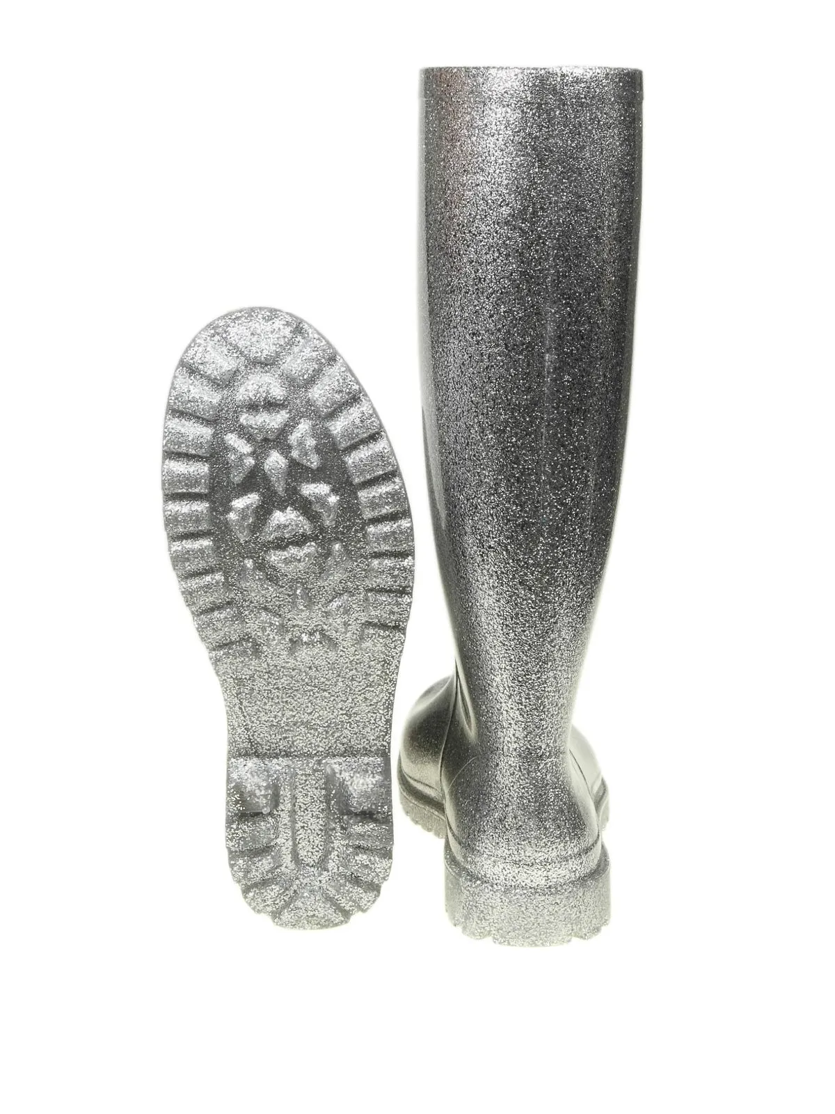 Silver Glitter Rain Boots